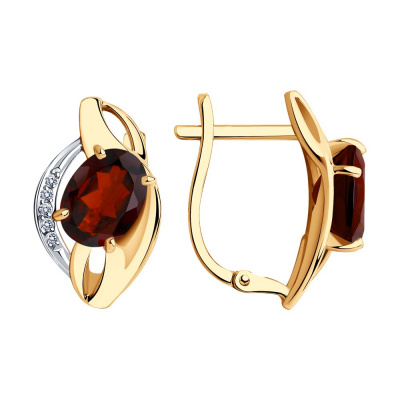 Серьги из золота, Красное золото металл, проба 585, 