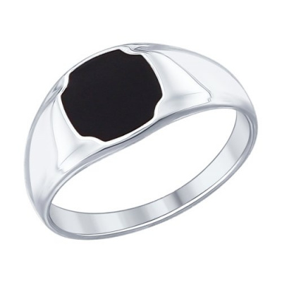 Кольцо из серебра, Родированное серебро металл, проба 925, 1 0,480 Эмаль  0