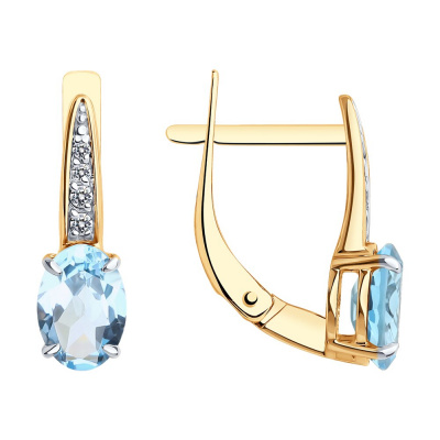 Серьги из золота, Красное золото металл, проба 585, 