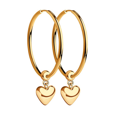 Серьги из золота, Красное золото металл, проба 585, 