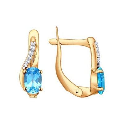 Серьги из золота, Красное золото металл, проба 585, 