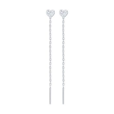 Серьги из серебра, Родированное серебро металл, проба 925, 