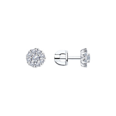 Серьги из серебра, Родированное серебро металл, проба 925, 
