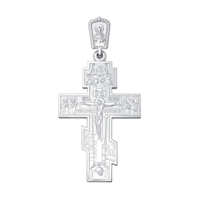 Крест из серебра, Родированное серебро металл, проба 925, 