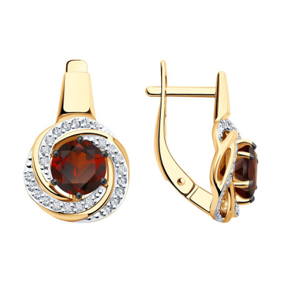 Серьги из золота, Красное золото металл, проба 585, 