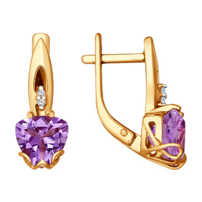 Серьги из золота, Красное золото металл, проба 585, 