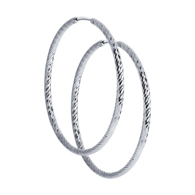 Серьги из серебра, Родированное серебро металл, проба 925, 