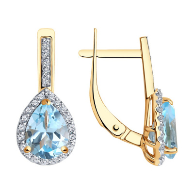 Серьги из золота, Красное золото металл, проба 585, 
