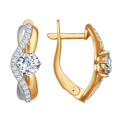 Серьги из золота, Красное золото металл, проба 585, 32  0,054 Фианит недраг Круг 1 ; 2  0,247 Фианит недраг Круг 4,5, 32   Фианит недраг Круг 1 ; 2   Фианит недраг Круг 4,5