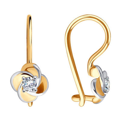 Серьги из золота, Красное золото металл, проба 585, 