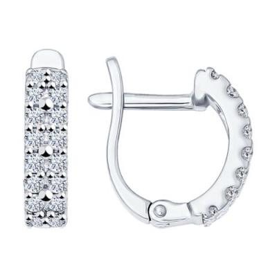 Серьги из серебра, Родированное серебро металл, проба 925, 