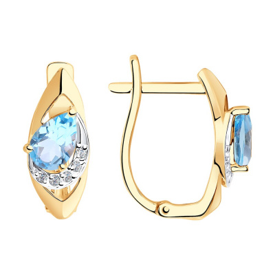 Серьги из золота, Красное золото металл, проба 585, 
