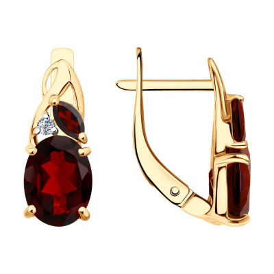 Серьги из золота,  металл, проба 375, 