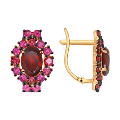 Серьги из золота, Красное золото металл, проба 585, 