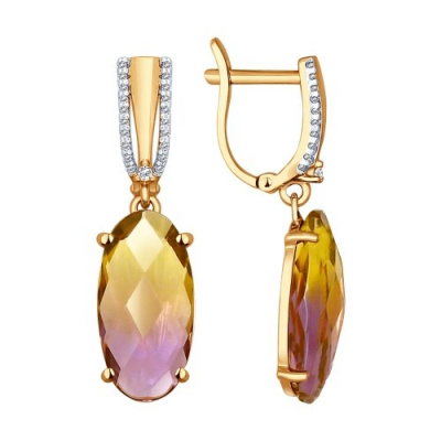Серьги из золота, Красное золото металл, проба 585, 