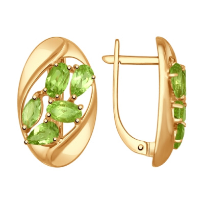 Серьги из золота, Красное золото металл, проба 585, 
