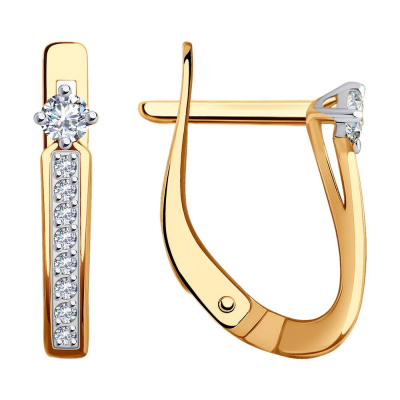 Серьги из золота, Красное золото металл, проба 585, 
