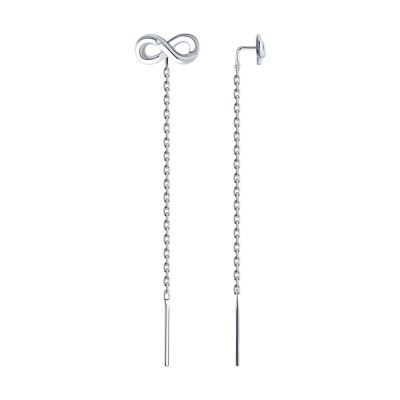 Серьги из серебра, Родированное серебро металл, проба 925, 2  Бр Круг 17    0,007 2/3А